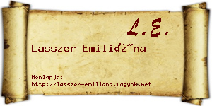 Lasszer Emiliána névjegykártya